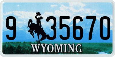 WY license plate 935670