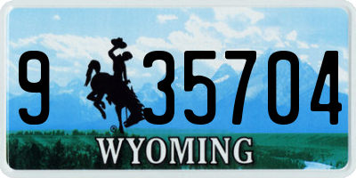 WY license plate 935704