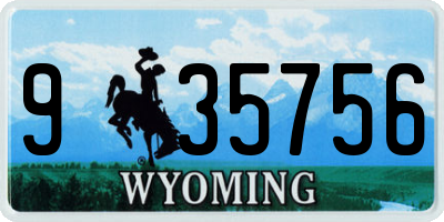 WY license plate 935756