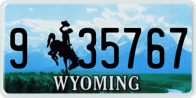 WY license plate 935767