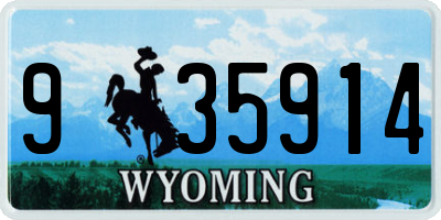 WY license plate 935914