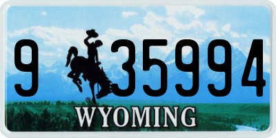 WY license plate 935994