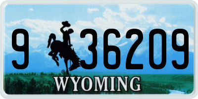 WY license plate 936209