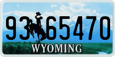 WY license plate 9365470