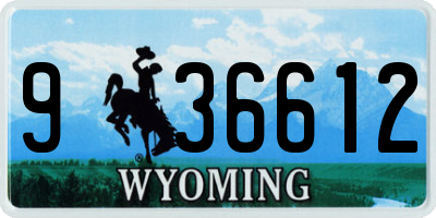 WY license plate 936612