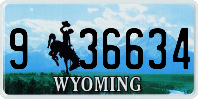 WY license plate 936634