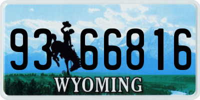 WY license plate 9366816