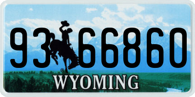 WY license plate 9366860