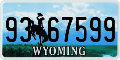 WY license plate 9367599