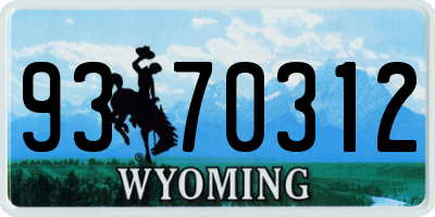 WY license plate 9370312