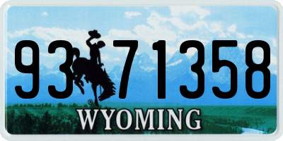 WY license plate 9371358