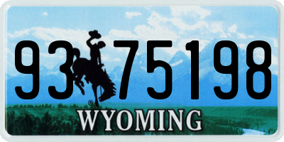 WY license plate 9375198