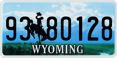 WY license plate 9380128