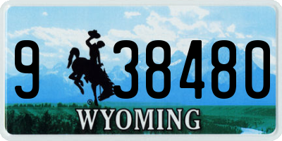WY license plate 938480