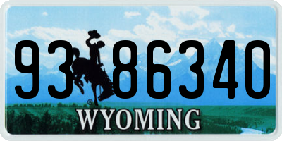 WY license plate 9386340