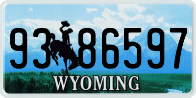 WY license plate 9386597