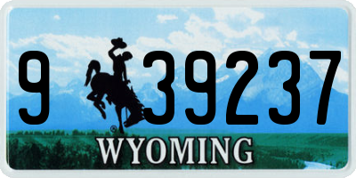 WY license plate 939237