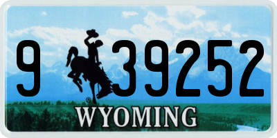 WY license plate 939252