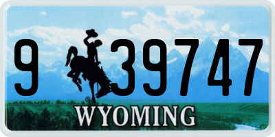 WY license plate 939747