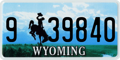 WY license plate 939840