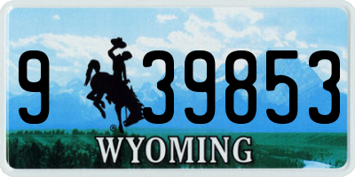 WY license plate 939853