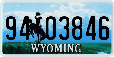 WY license plate 9403846