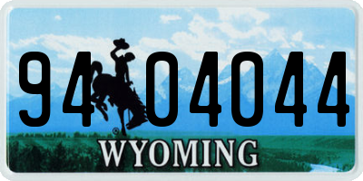 WY license plate 9404044