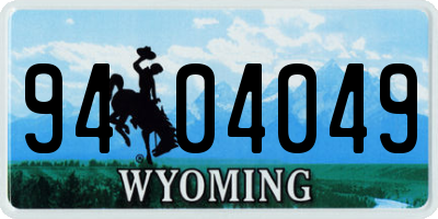 WY license plate 9404049