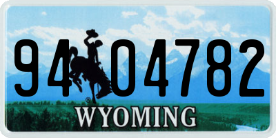 WY license plate 9404782