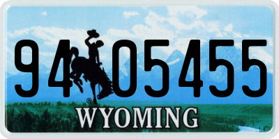 WY license plate 9405455