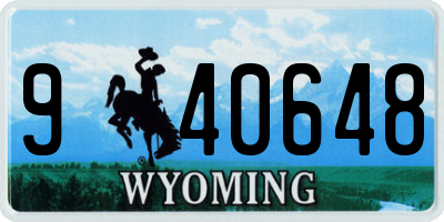 WY license plate 940648