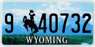 WY license plate 940732