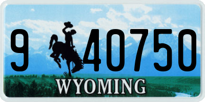 WY license plate 940750