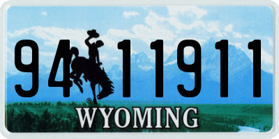 WY license plate 9411911