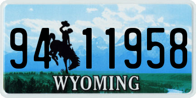 WY license plate 9411958