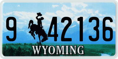 WY license plate 942136