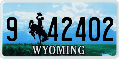 WY license plate 942402