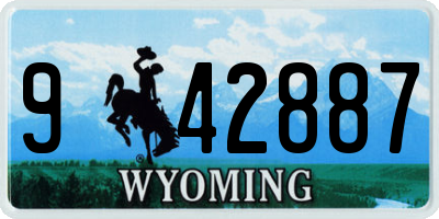 WY license plate 942887
