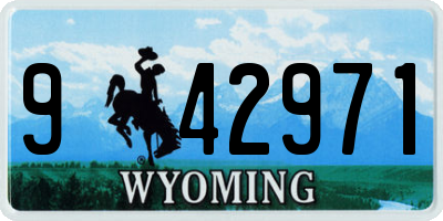 WY license plate 942971