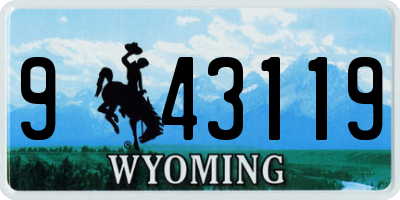 WY license plate 943119