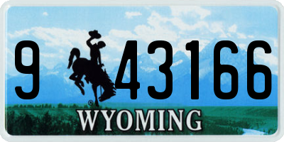 WY license plate 943166