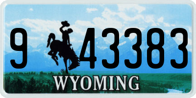 WY license plate 943383