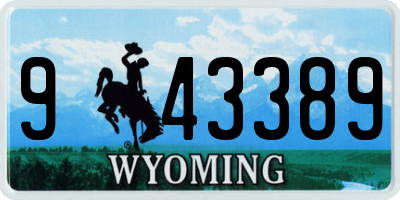 WY license plate 943389