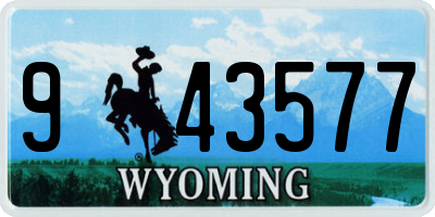 WY license plate 943577