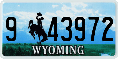 WY license plate 943972
