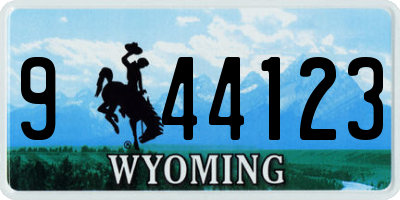 WY license plate 944123