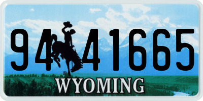 WY license plate 9441665