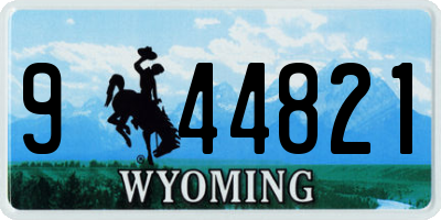 WY license plate 944821