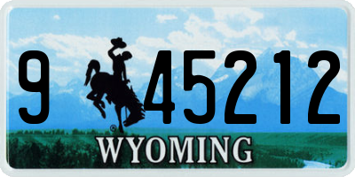 WY license plate 945212