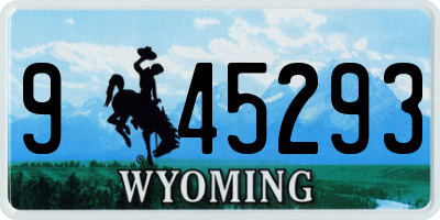 WY license plate 945293